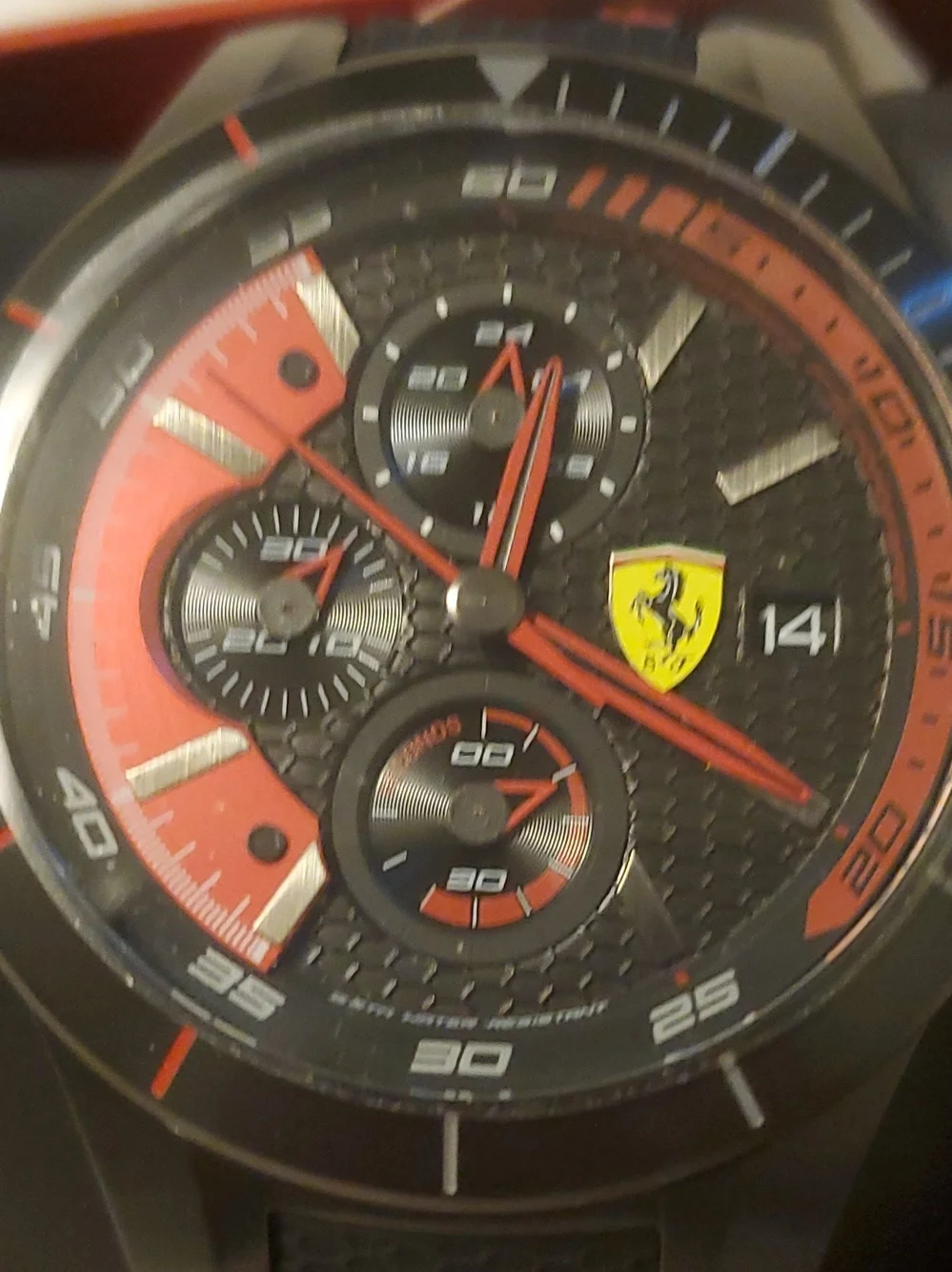 Ferrari Red & Black Chronograph Watch
